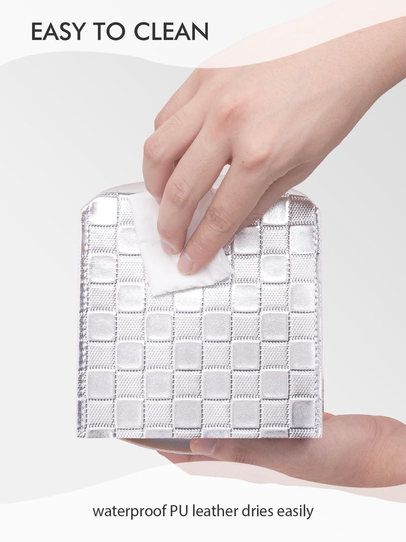 TOGETRUE Tissue Box Cover  Tissue Box Holder  Tissue Holders Decorative Organizer for Christmas Home Decor  Tabletop and Car  5""X5""X5"" (Silver) - Image 5